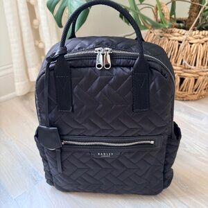 Finsbury Park Black Quilt Ziptop Backpack